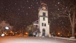 Photo of Fayette County's historic former courthouse in the snow Tuesday night courtesy of James Breest Photography, Fayetteville.